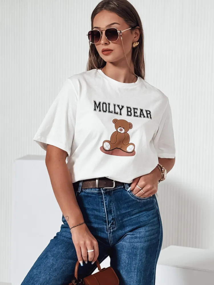 T-Shirty Damskie>Dstreet T-shirt damski MOLBER ecru RY2571