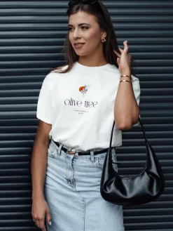 T-Shirty Damskie>Dstreet T-shirt damski OLIVE TREE ecru RY2643