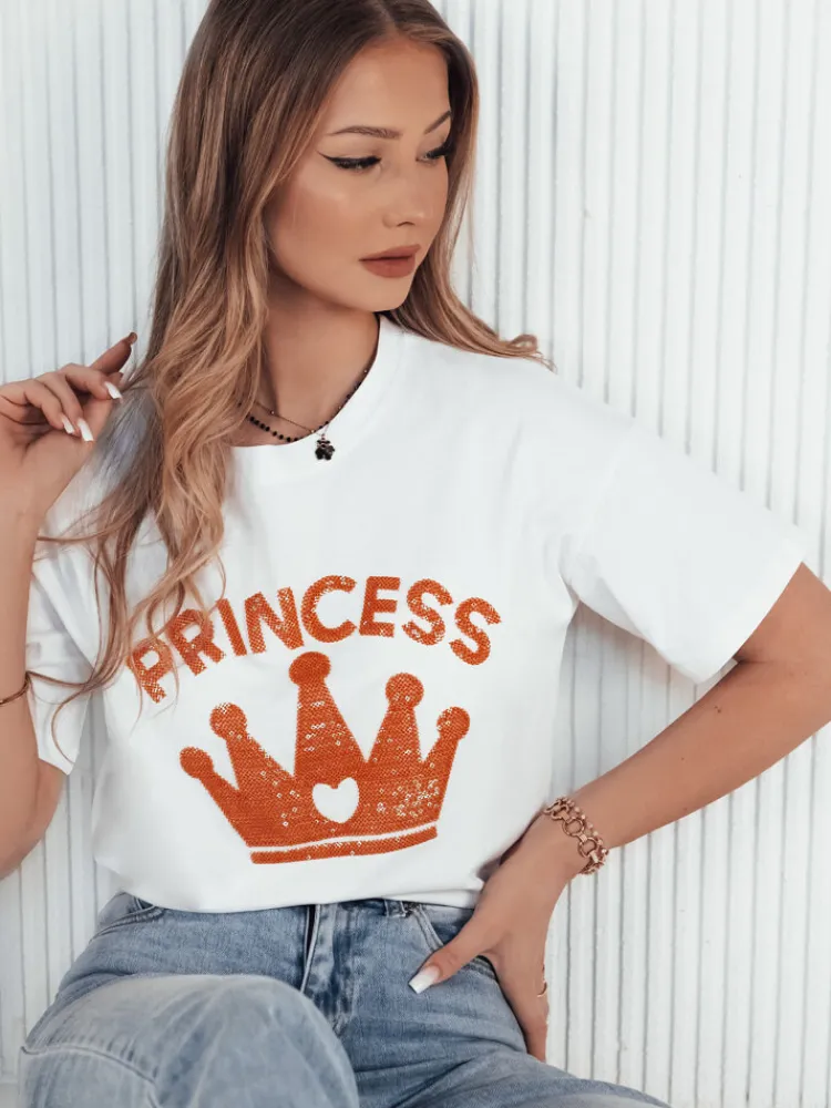 T-Shirty Damskie>Dstreet T-shirt damski PRINCY biały RY2392