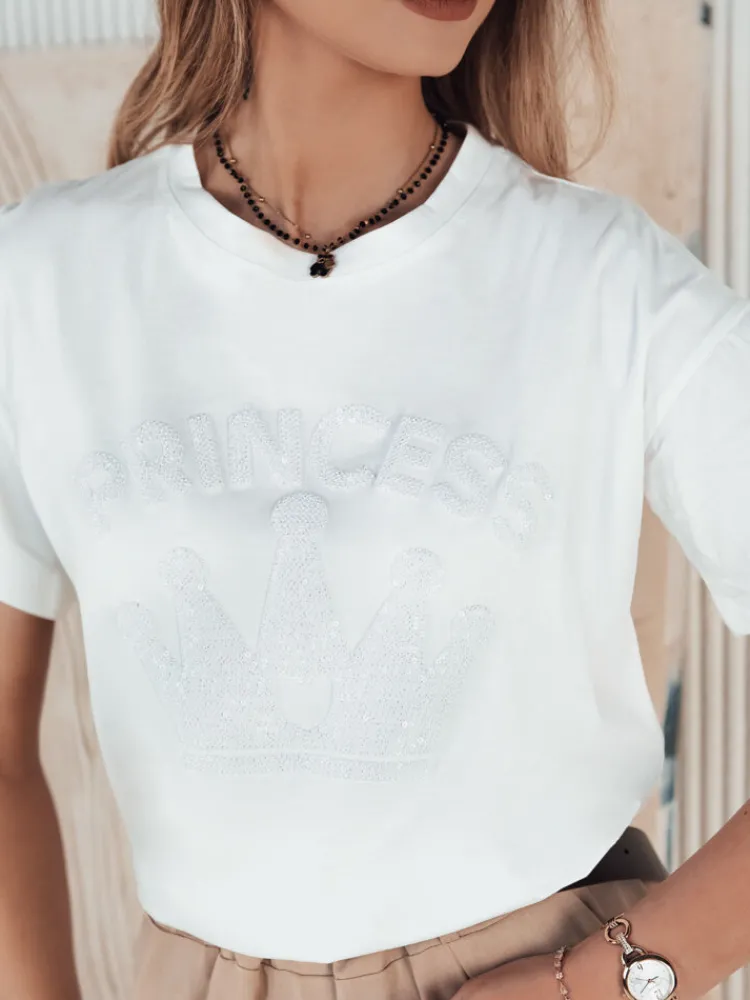 T-Shirty Damskie>Dstreet T-shirt damski PRINCY biały RY2391