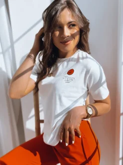 T-Shirty Damskie>Dstreet T-shirt damski THE CUTEST ecru RY2158