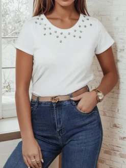 T-Shirty Damskie>Dstreet T-shirt damski UMARUS biały RY2379