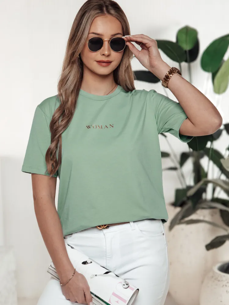 T-Shirty Damskie>Dstreet T-shirt damski WOMAN turkusowy RY2553