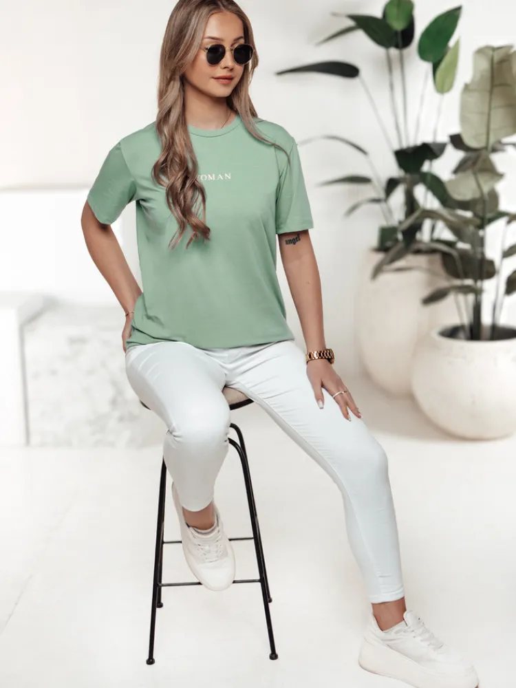 T-Shirty Damskie>Dstreet T-shirt damski WOMAN turkusowy RY2553