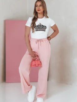 T-Shirty Damskie>Dstreet T-shirt damski z koroną BLINGESSO biały RY2878