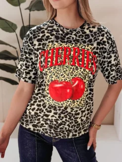 T-Shirty Damskie>Dstreet T-shirt damskie oversize w cętki ZESTSTYLE szary RY2842