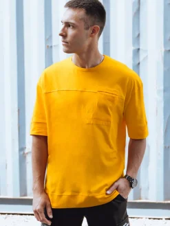 Koszulki Męskie>Dstreet T-shirt męski żółty RX5597