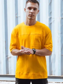 Koszulki Męskie>Dstreet T-shirt męski żółty RX5597