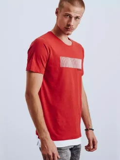 Koszulki Męskie>Dstreet T-shirt męski z nadrukiem czerwony RX4651