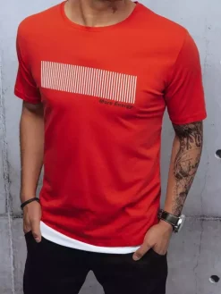 Koszulki Męskie>Dstreet T-shirt męski z nadrukiem czerwony RX4651z