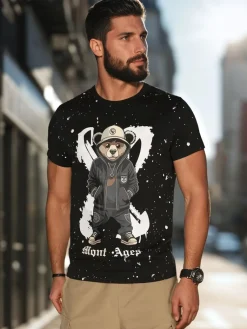 Koszulki Męskie>Dstreet T-shirt męski z nadrukiem czarny RX5655