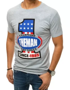 Koszulki Męskie>Dstreet T-shirt męski z nadrukiem szary RX4405