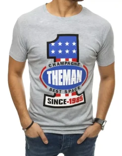 Koszulki Męskie>Dstreet T-shirt męski z nadrukiem szary RX4405